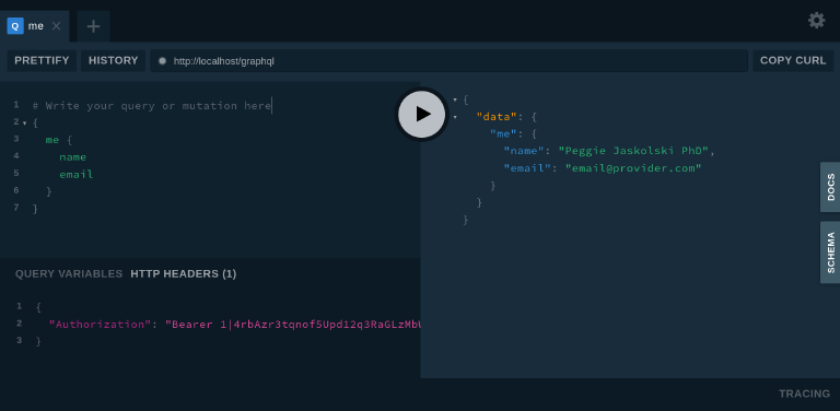 Playground authentication example